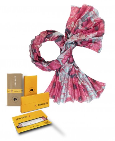 Палантин Женский SN40-GRANDE.FLEUR/MER.BLEUE